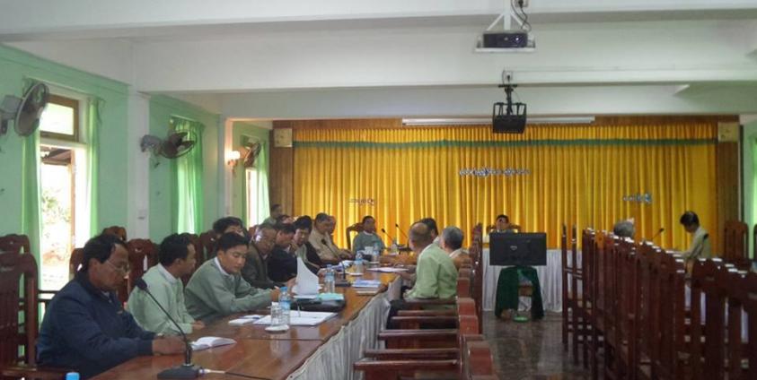 A negotiation meeting for Ta’ang National Party (TNP) candidate U Sai Sar Lu that alleges he won over USDP candidate U Sai Sar Lu after a ballot recount is held in Lashio. The meeting was attended by U San Win, chairperson for Shan State Election Commission, and election sub-commission secretaries from Namhkam, Muse, and Kutkai townships.