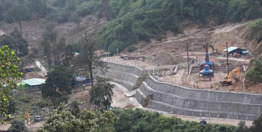 The cable car project at Mount Kyaiktiyo currently under construction (Photo: MNA)