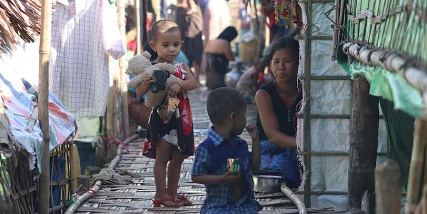 A displacement camp in Arakan State.