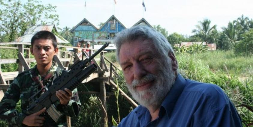 Professor Desmond Ball seen on the Thai-Burma border (Photo-Phil Thornton)