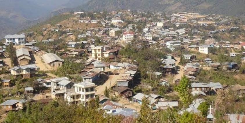 A vview of Thantlang Town in Chin State.