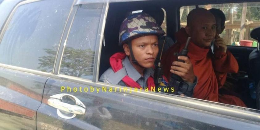 U Wirathu is traveling with security in Maungdaw township.