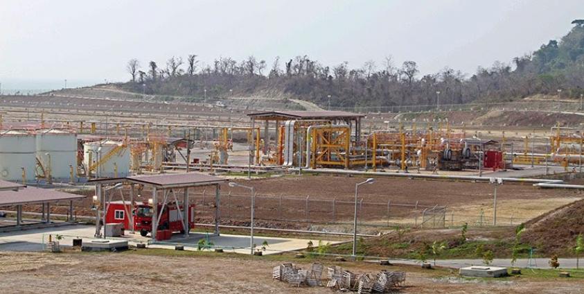 A general view of Shwe Gas terminal in Kyaukphyu, Rakhine state, western Myanmar. Photo: Nyunt Win/EPA