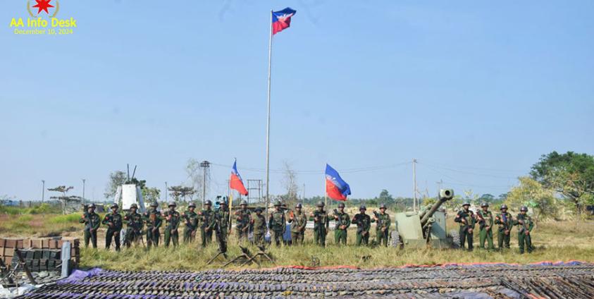 The AA seized control of the military regime’s Border Guard Force Battalion No. 5 in Maungdaw on December 8. (Photo: AA Info Desk)