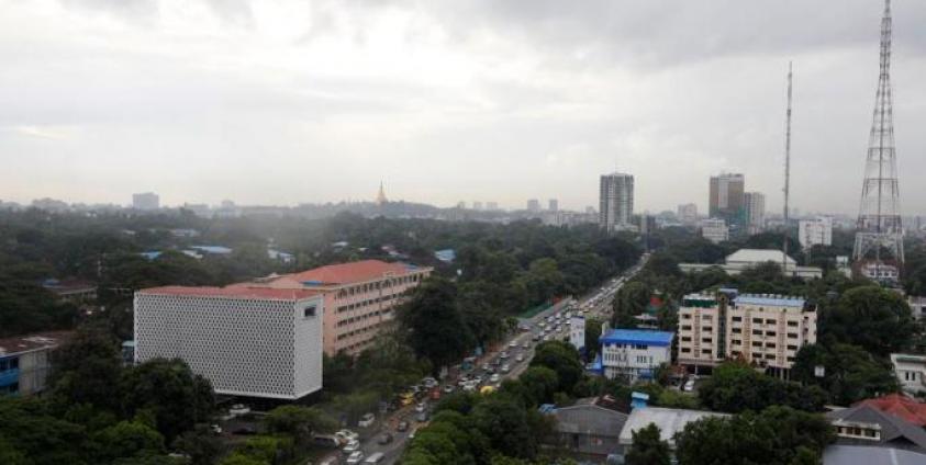 An aerial view of Yangon city in the morning. Photo: Nyein Chan Naing/EPA