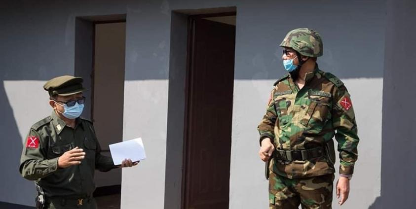 Photo - Gen. Gunhtang Gam Shawng, Chief of Staff of KIO’s armed wing Kachin Independence Army, visited to the Covid-19 quarantine center in its de fecto capital Laiza, last month in Kachin State, northern Burma.