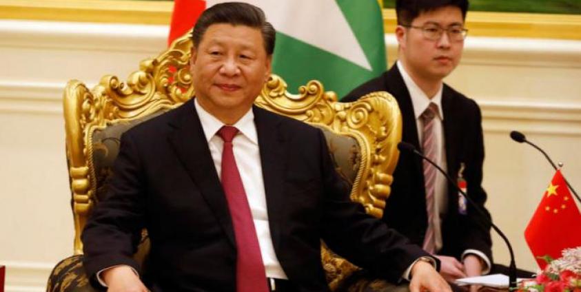 Chinese President Xi Jinping (L) attends the meeting with Myanmar State Counselor Aung San Suu Kyi (not in picture) during their meeting at president house in Naypyitaw Myanmar, 17 January 2020. Photo: President's Office/EPA