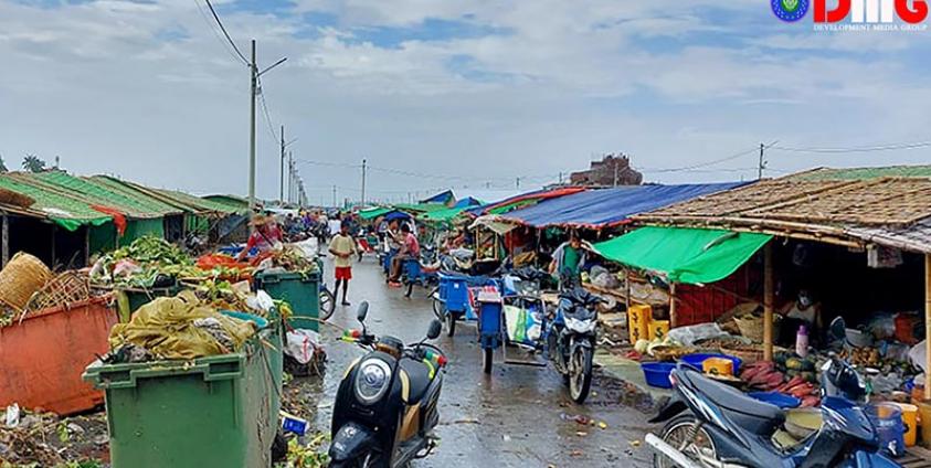 The vendors’ area at Sittwe Myoma Market.