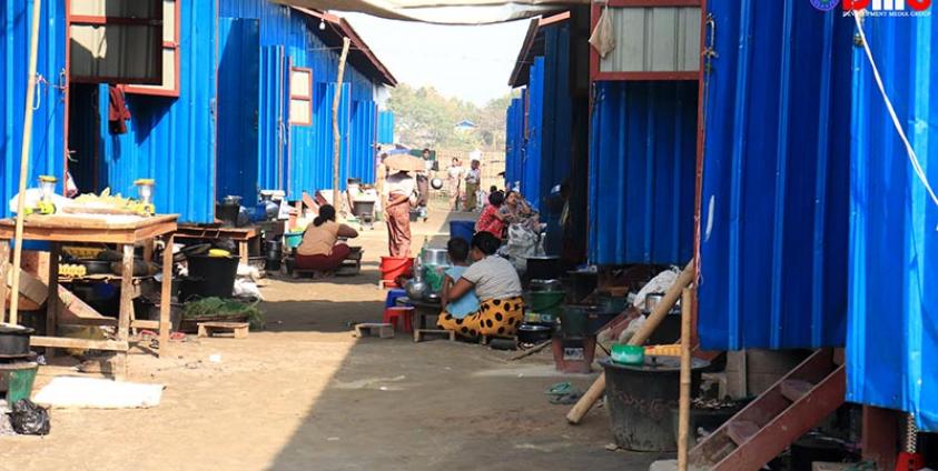 An IDP camp in Arakan State’s Myebon Township.