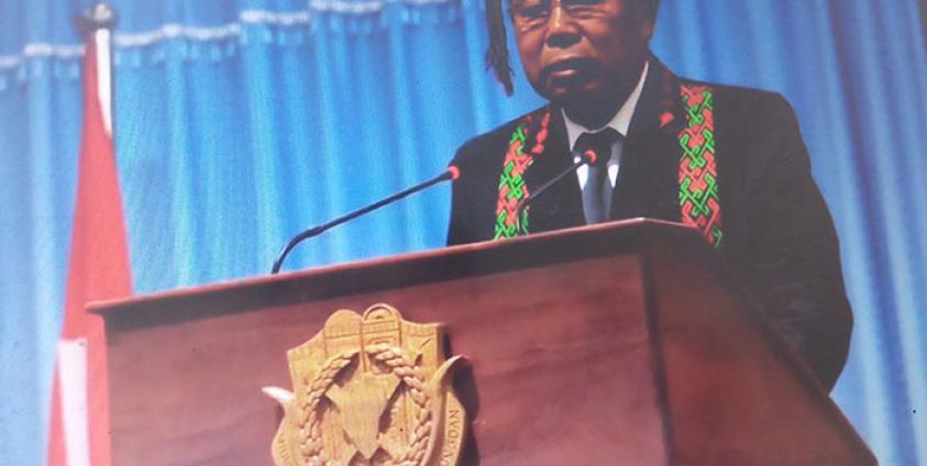 The swearing-in of the Kachin Independence Organization (KIO)’s chair Gen N’Ban La in Laiza on January 27