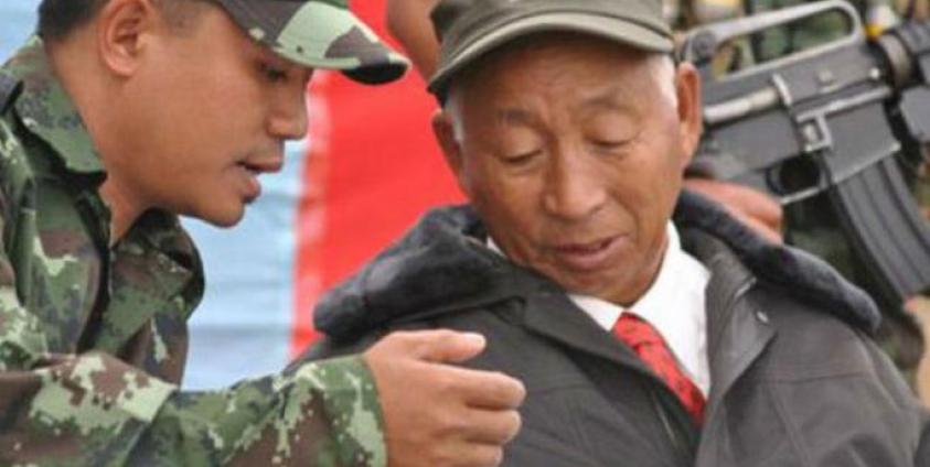 in this file photo Yung Aung (left) is seen with SS Khaplang  