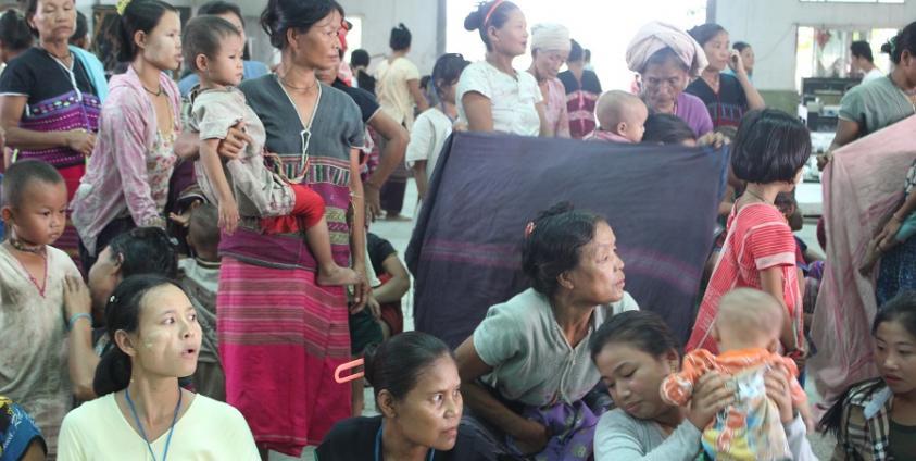 IDPs who have arrived in Myaing Gyi Ngu (Photo – KIC)