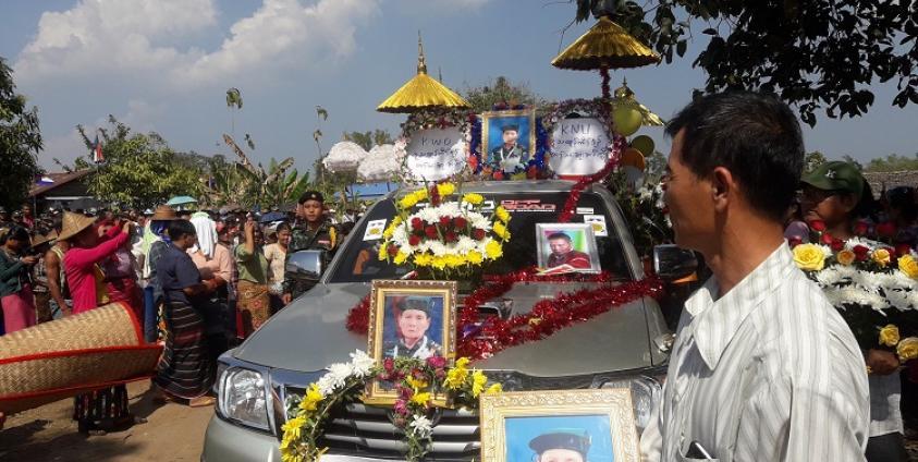 The funeral of veteran Karen revolutionary leader Col. Saw Ye Din (photo: KIC)