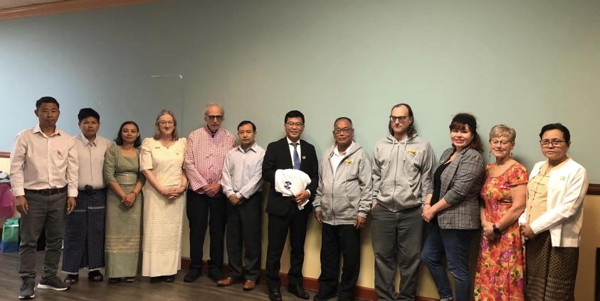 အမေရိကန်နိုင်ငံ Fort Wayne မြို့ရှိ Purdue တက္ကသိုလ်နှင့် မွန်အမျိုးသားကောလိပ် MOU လက်မှတ် ရေးထိုးနိုင်ရေး ဆွေးနွေးနေကြစဉ်  ပုံခရက်တစ် - မွန်အမျိုးသားကောလိပ်