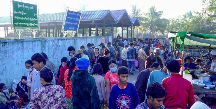 A market in Maungdaw town is pictured in 2019.