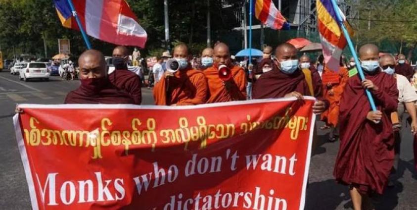 Some monks have this year defied religious edicts against political activity (Photo: AFP)