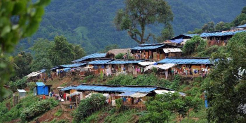 This picture taken on September 19, 2012 shows the Nhkawng Pa Internally Displaced People's (IDP) camp in Moe Mauk township, near Laiza, a town in Myanmar's northern Kachin state home to the ethnic Kachin rebels' headquarters.  Photo: AFP