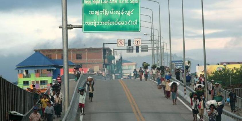 The Thai-Myanmar Friendship Bridge in Mae Sot, Thailand. Photo: Narong Sangnak/EPA