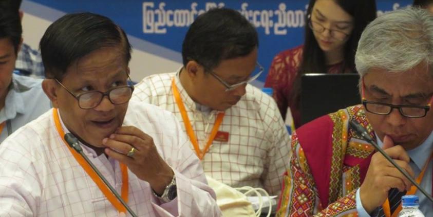Nai Hong Sar and Dr Salai Lian Hmung seen at the UPDJC meeting (Photo/Facebook)
