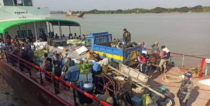 The state-owned vessel plying a water route between Kyauktaw and Paletwa. (Photo: Arakan Daily)