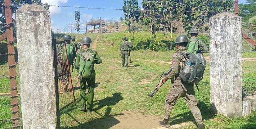 AA troops seen in captured Kahtihla outpost in Buthidaung Township on November 21st (Credit- AA Info Desk)