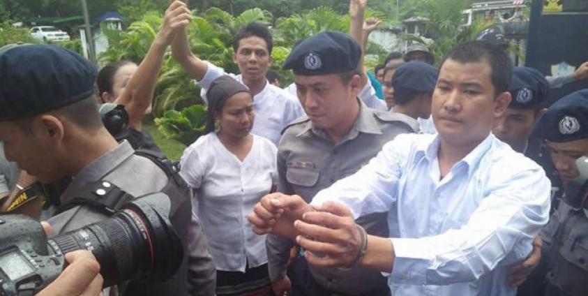 Former child soldier Aung Ko Htay outside court. Photo: Mizzima