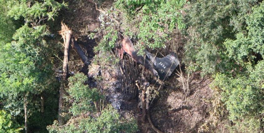 A surveillance plane of the Thai army crash on Thailand-Myanmar border area (Photo: Khao Sod)