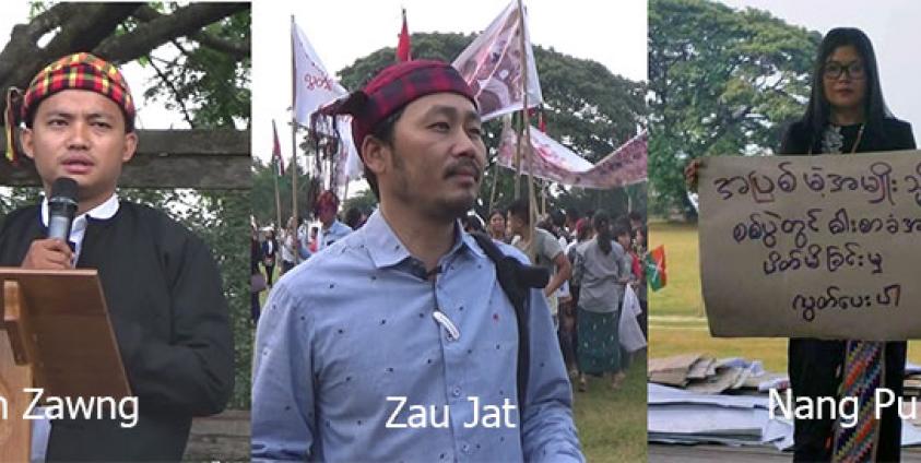 Three Kachin Youth protest leaders (photo: KNG)