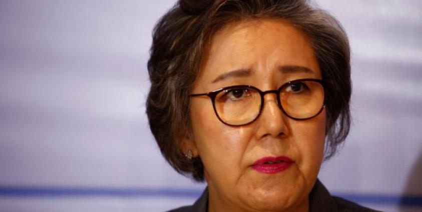 United Nations Special Rapporteur on the situation of Human Rights in Myanmar, South Korean university professor Yanghee Lee, addresses the media in Dhaka, Bangladesh, 25 January 2019. Photo: Monirul Alam/EPA