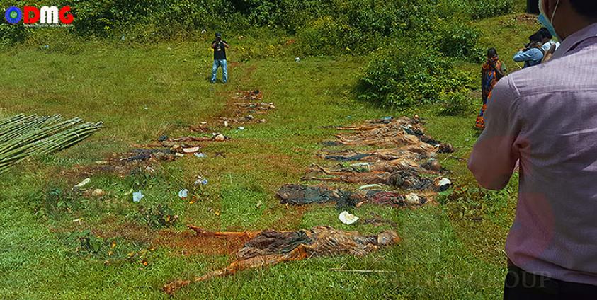 (Bodies of Hindi people killed and buried during brutal violence in Maungdaw in 2017, Photo_ Byan Lwar)