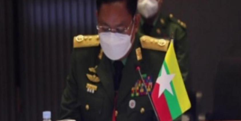 Lt-Gen Moe Myint Tun attended the 12th ASEAN Military Operation Meeting. Photo: MITV