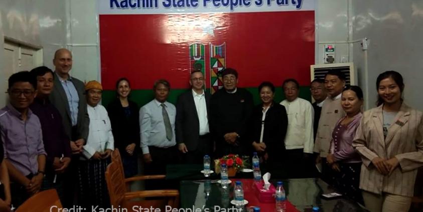 US Ambassador Mr. Scot Marciel (center) met KSPP leaders in Myitkyina, the capital of Kachin state on Nov. 13, 2019.