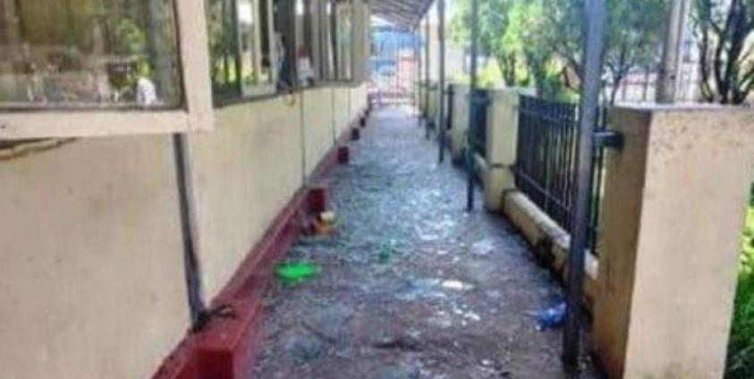 A handout photo made available by the Myanmar Military Information Team shows the scene of an explosion at the Insein Prison in Yangon, Myanmar, 19 October 2022. Photo: EPA