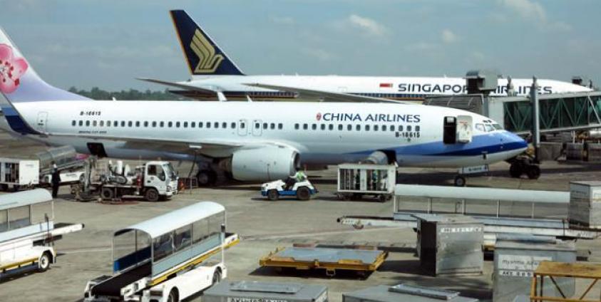 International aircraft at Yangon International Airport. Photo: EPA