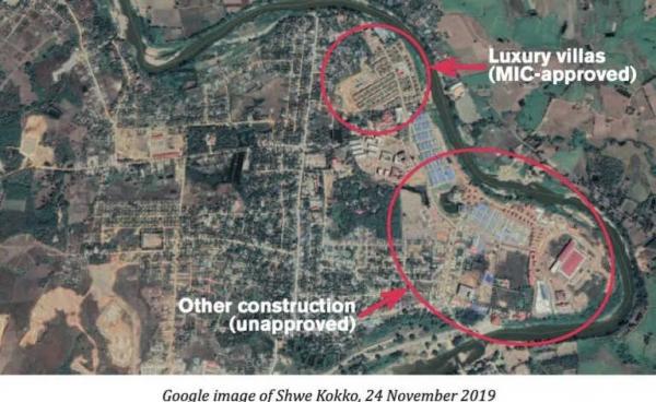 Google Image of Shwe Kokko, casino complex development project (to be).