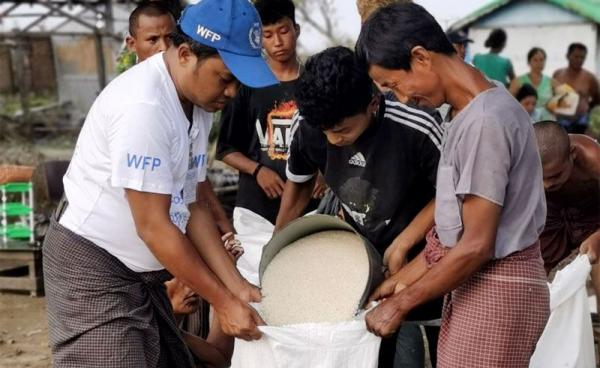 World Food Programme (WFP) delivering crucial food aid to the cyclone-affected individuals in Rakhine State. (Credit - UN)