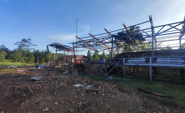 Visible damages inflicted by the Military Council's bombing in Hoseit