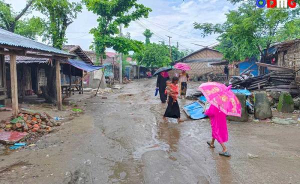 ၂၀၂၃ ခုနှစ်၊ ဇူလိုင်လ ၁၇ ရက် သက္ကယ်ပြင် ဒုက္ခသည်စခန်းမြင်ကွင်း။