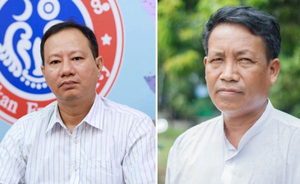 ဖမ်းဆီးခံထားရသော AFP ပါတီခေါင်းဆောင် ဦးကျော်ဇောဦး(ဝဲ) နှင့် ဦးကျော်လွင်(ယာ)။ ဓာတ်ပုံ - AFP