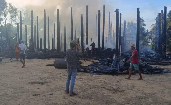 Devastated scenes of Tokegyi village, ravaged by arson and where villagers were brutally killed on September 17th