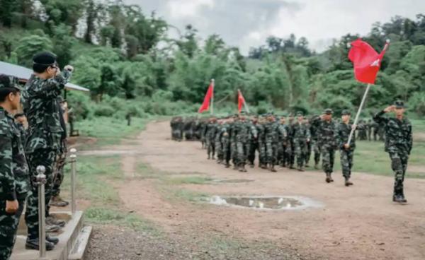 A photo issued by Myanmar’s shadow national unity government (NUG) shows People’s Defence Force (PDF) soldiers who have been training to challenge the ruling junta. Photo: National Unity Government/EPA