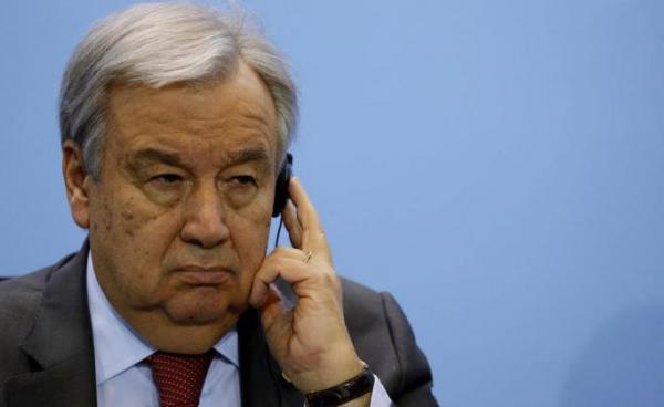 Secretary General of the United Nations (UN), Antonio Guterres attends a press conference on the International Libya Conference in Berlin, Germany, 19 January 2020. Photo: EPA