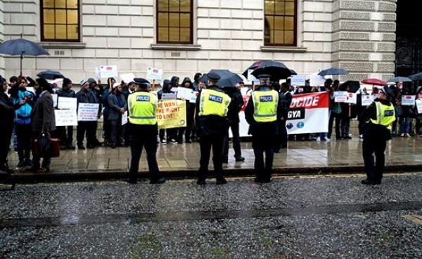 Demonstrators Outside the Foreign Office in London