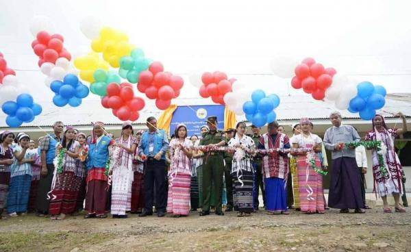 A local-level Joint Ceasefire Monitoring Committee office in Hpapun township was launched with an opening ceremony on August 30. (Photo: the Tatmadaw Commander-in-Chief Office)