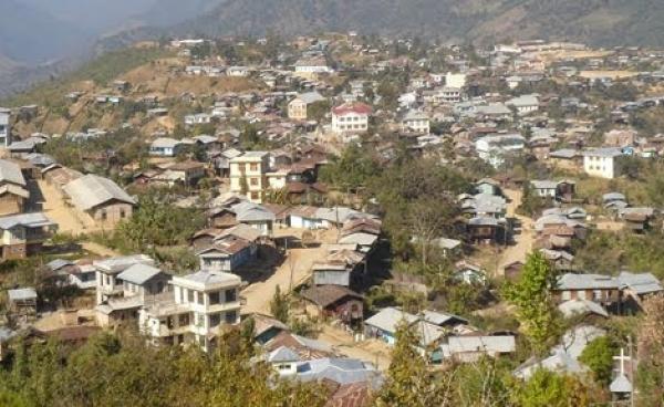 A vview of Thantlang Town in Chin State.