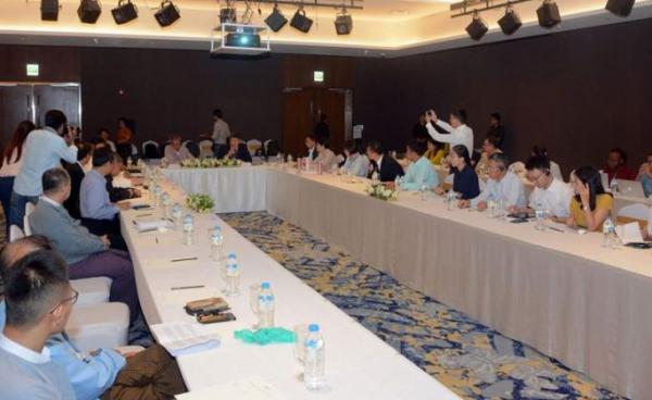 Assistant Professor Mr. Lyu Xing from Yunnan University Southeast Asia Study Department delivers the speech at the discussion on China-Myanmar Sustainable Development Cooperation in Yangon. Photo: MNA