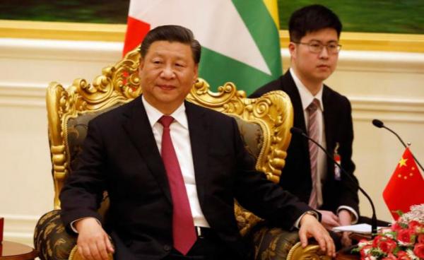 Chinese President Xi Jinping (L) attends the meeting with Myanmar State Counselor Aung San Suu Kyi (not in picture) during their meeting at president house in Naypyitaw Myanmar, 17 January 2020. Photo: President's Office/EPA