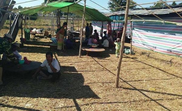 A makeshift refugee camp in Hsipaw Township where the villagers are staying