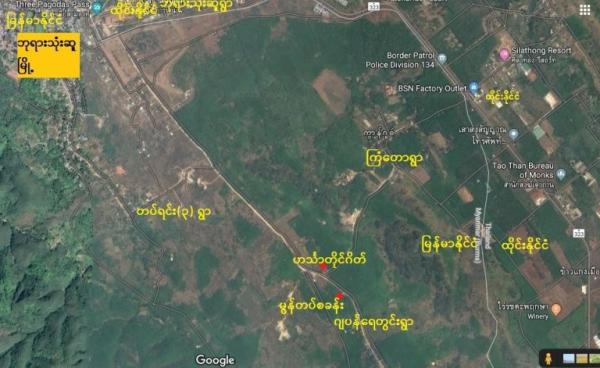 a photo of Tatmadaw located close to the Mon ethnic military base (Google Map)