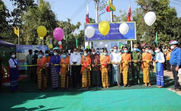 A ceremony to mark the start of the supply of power to Warr Bo village in Sittwe from the national grid on February 4. (Photo: Ministry of Information)